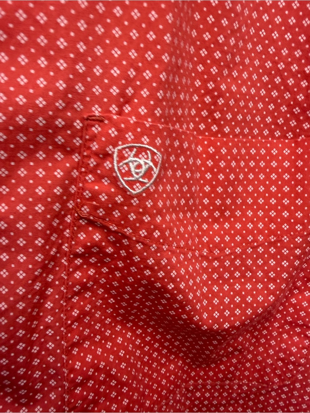 Ariat Red Micro-Print Long Sleeve Button-Down Shirt - Picture 2 of 5